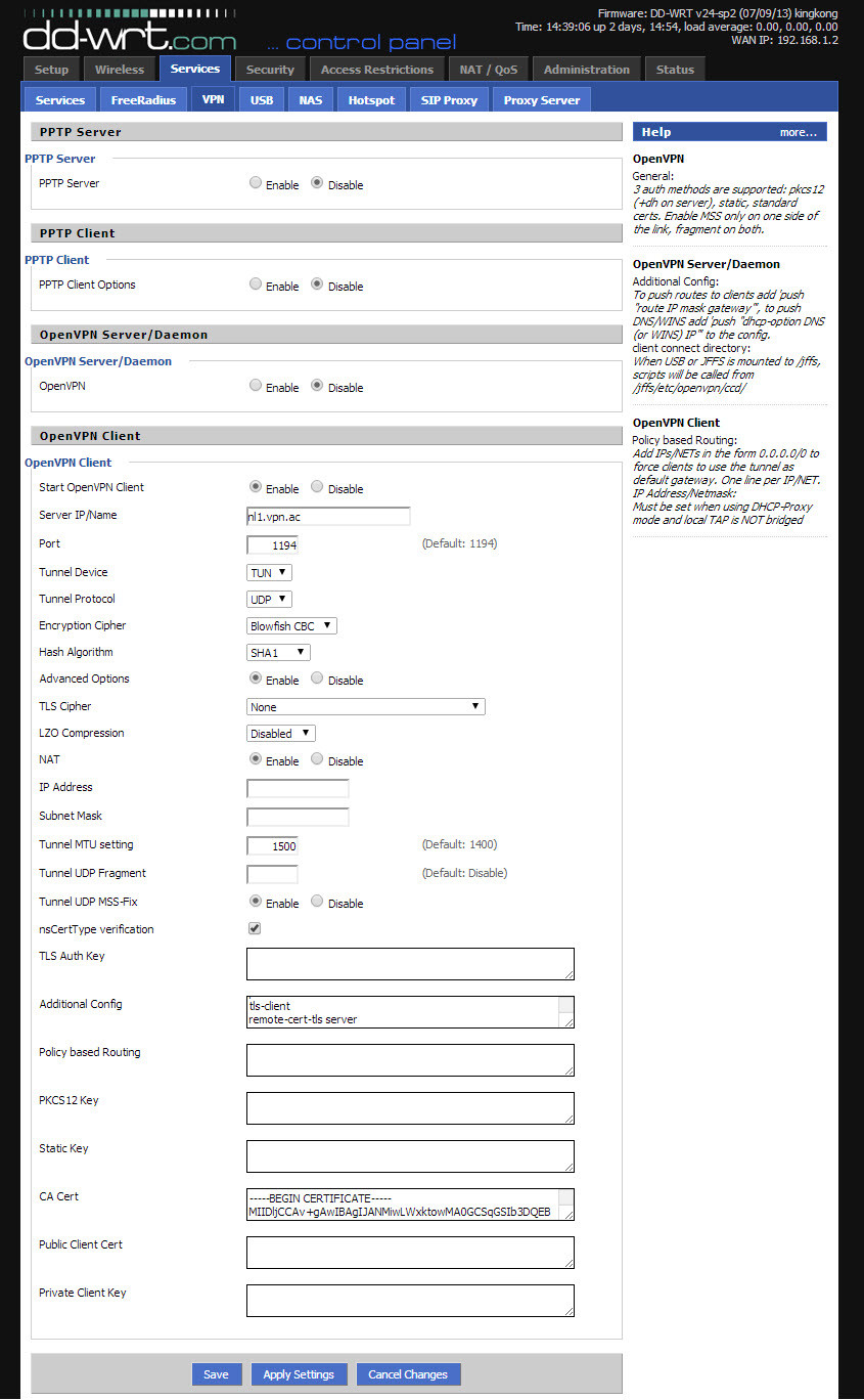 private internet access dd wrt